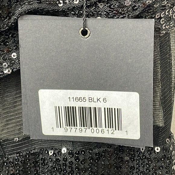 NWT Mac Duggal 11665 Off Shoulder Sequin Evening Dress Gown Sheer Corset Waist 6 - Picture 13 of 14